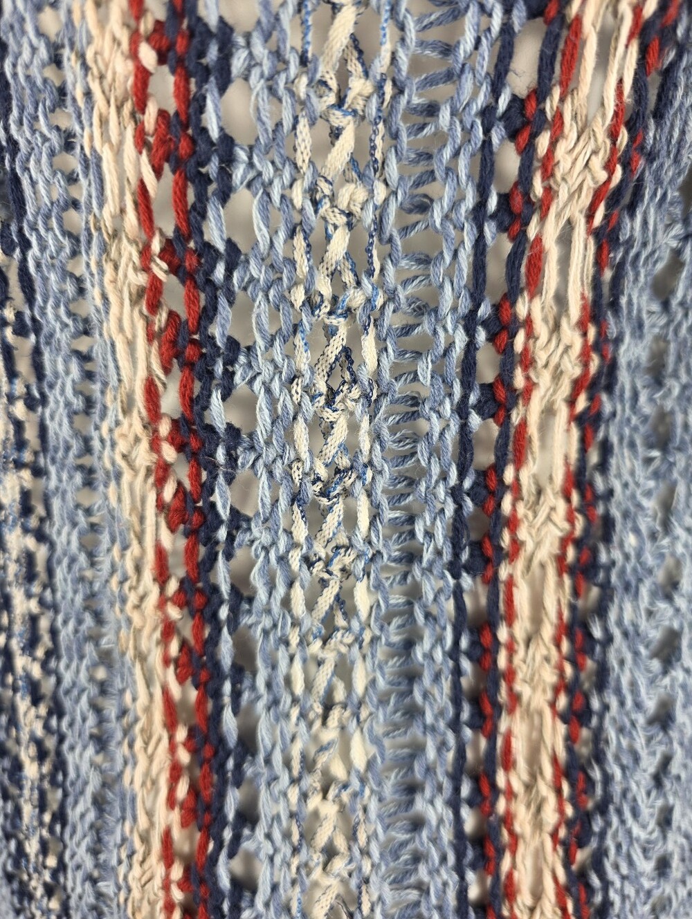 Eddie Bauer Striped Hooded Knit Sweater in Light Blue, Red, Navy, Cream - Picture 7 of 13